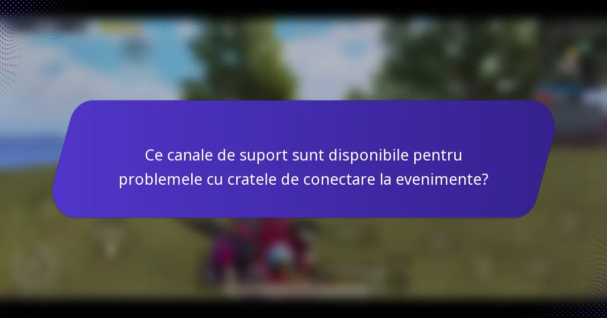 Ce canale de suport sunt disponibile pentru problemele cu cratele de conectare la evenimente?