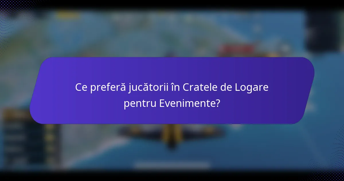 Ce preferă jucătorii în Cratele de Logare pentru Evenimente?