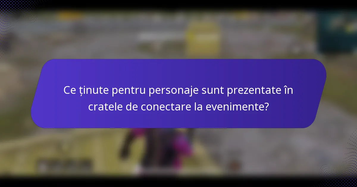 Ce ținute pentru personaje sunt prezentate în cratele de conectare la evenimente?