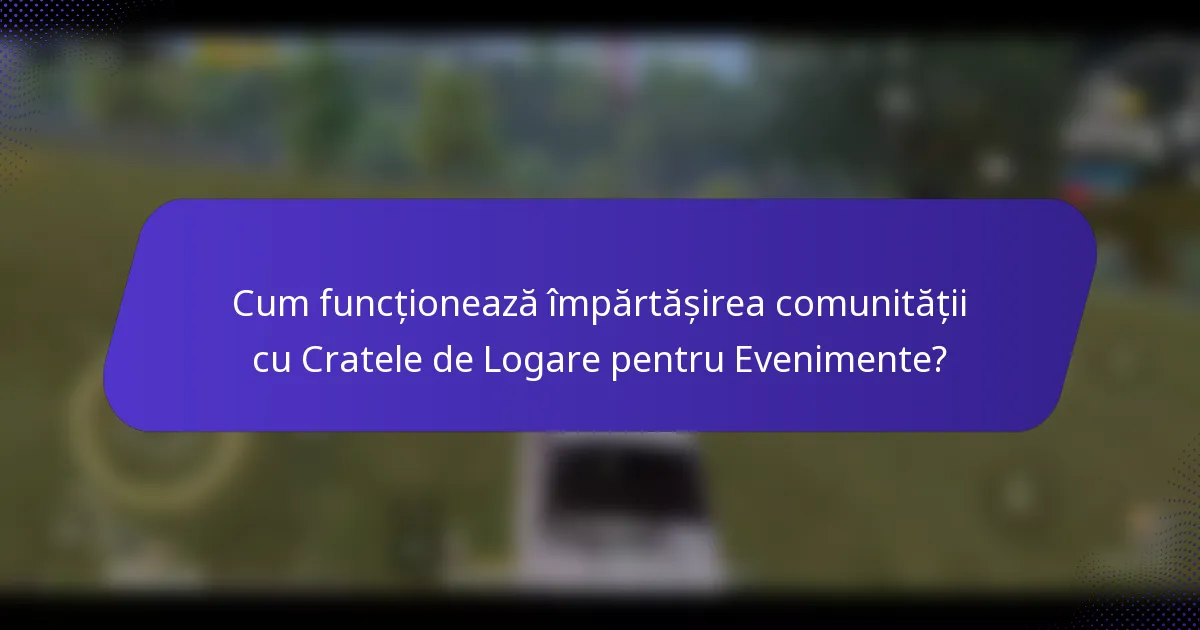 Cum funcționează împărtășirea comunității cu Cratele de Logare pentru Evenimente?