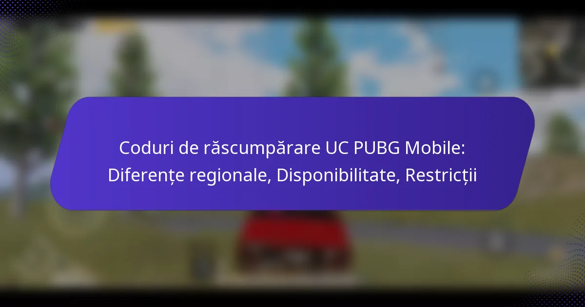 Coduri de răscumpărare UC PUBG Mobile: Diferențe regionale, Disponibilitate, Restricții